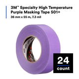 3M 501+ Specialty High Temperature Masking Tape, Purple, 36 mm x 55m, 6.0 mil (7100086190) (24 Pack) - 4