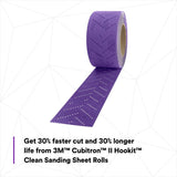 3M 737U Cubitron II Hookit Clean Sanding Abrasive Sheet Roll, Multi-Hole, 40+, Purple, 70 mm x 8 m (34440) (7100086671) (5 Pack) - 5