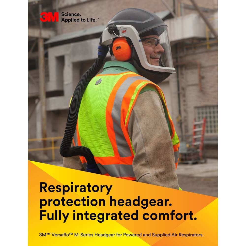 3M 7100086969 Versaflo Respiratory Faceshield Assembly M-207, with Flame Resistant Faceseal - 7