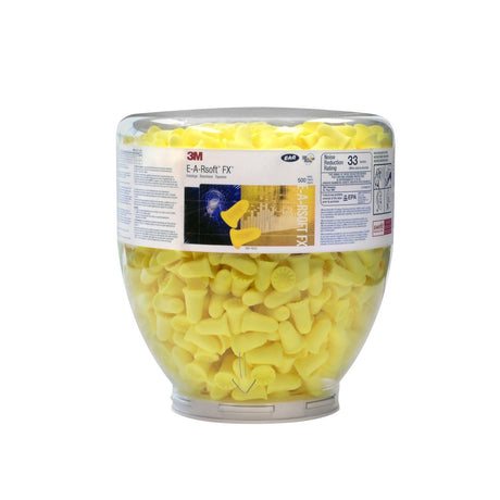 3M 391-1012 E-A-R Dispenser Bottle Refill Earplugs, Uncorded Disposable Foam, NRR 33, Yellow, 500 Pair (7100088422) (4 Pack)
