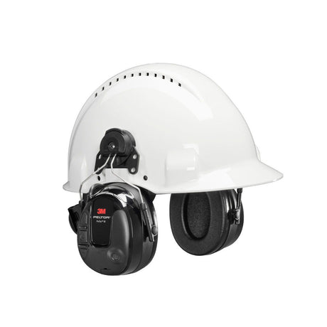 3M MT13H221P3E PELTOR ProTac III Headset, 23 dB NRR, Microphone, 3.5mm, Wireless, Environmental Listening, Professional-Quality Hearing Protection, Hard Hat Attached, Black (7100088423)
