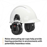 3M 7100088423 PELTOR ProTac III Headset, 23 dB NRR, Microphone, 3.5mm, Wireless, Environmental Listening, Professional-Quality Hearing Protection, Hard Hat Attached, MT13H221P3E, Black - 7