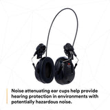 3M MT13H220P3E PELTOR ProTac III Slim Hard Hat Mounted Electronic Hearing Protector with 3.5mm Input Black (7100088455) (10 Pack) - 3