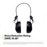 3M MT13H220P3E PELTOR ProTac III Slim Hard Hat Mounted Electronic Hearing Protector with 3.5mm Input Black (7100088455) (10 Pack) - 5