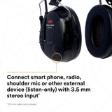 3M MT13H220P3E PELTOR ProTac III Slim Hard Hat Mounted Electronic Hearing Protector with 3.5mm Input Black (7100088455) (10 Pack) - 7