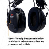 3M MT13H220P3E PELTOR ProTac III Slim Hard Hat Mounted Electronic Hearing Protector with 3.5mm Input Black (7100088455) (10 Pack) - 8