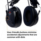 3M MT13H220P3E PELTOR ProTac III Slim Hard Hat Mounted Electronic Hearing Protector with 3.5mm Input Black (7100088455) - 8