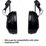 3M MT13H220P3E PELTOR ProTac III Slim Hard Hat Mounted Electronic Hearing Protector with 3.5mm Input Black (7100088455) - 10