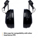 3M MT13H220P3E PELTOR ProTac III Slim Hard Hat Mounted Electronic Hearing Protector with 3.5mm Input Black (7100088455) (10 Pack) - 10