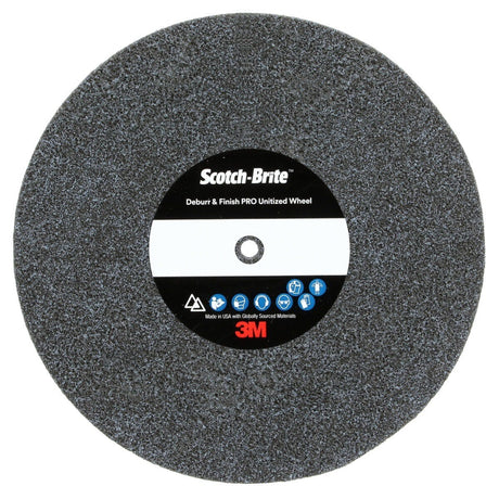 3M DP-UW Scotch-Brite Deburr & Finish PRO Unitized Wheel, 6C Medium+, 6 in x 1/4 in x 1 in (7100088614) (8 Pack)