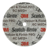 3M DP-UW Scotch-Brite Deburr & Finish PRO Unitized Wheel, 6C Medium+, 6 in x 1/4 in x 1 in (7100088614) (8 Pack) - 3