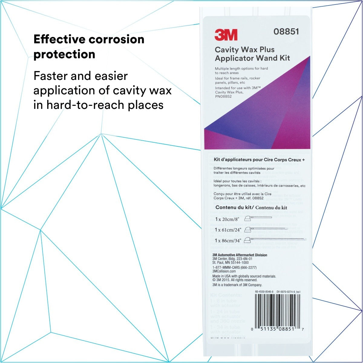 3M Cavity Wax Plus Applicator Wand Kit, 360 Degree Nozzles, Corrosion Protection, Collision Repair (08851) (7100088894) (12 Pack) - 4