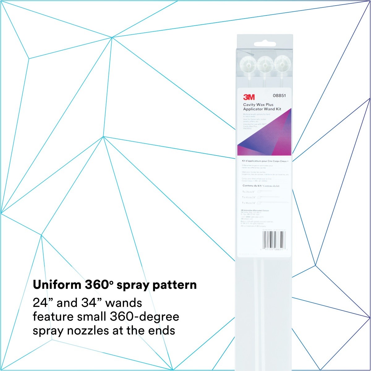 3M Cavity Wax Plus Applicator Wand Kit, 360 Degree Nozzles, Corrosion Protection, Collision Repair (08851) (7100088894) (12 Pack) - 5