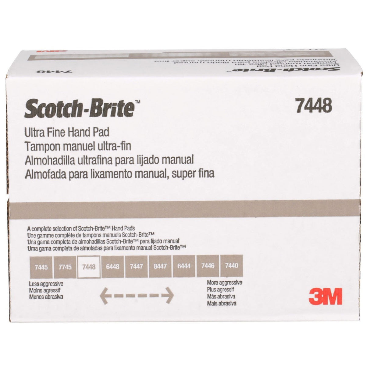 3M HP-HP 7448 Scotch-Brite Ultra Fine Hand Pad, SiC, Gray, 6 in x 9 in (7100089226) (60 Pack) - 10