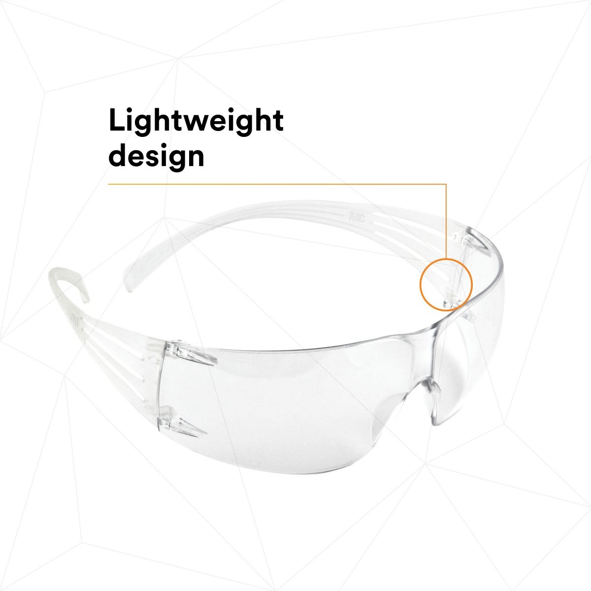 3M SF201AF SecureFit Safety Glasses, ANSI Z87, Anti Fog Plus Anti Scratch Clear Lens, Clear Frame, Flexible Temples (7100090435) (20 Pack) - 5