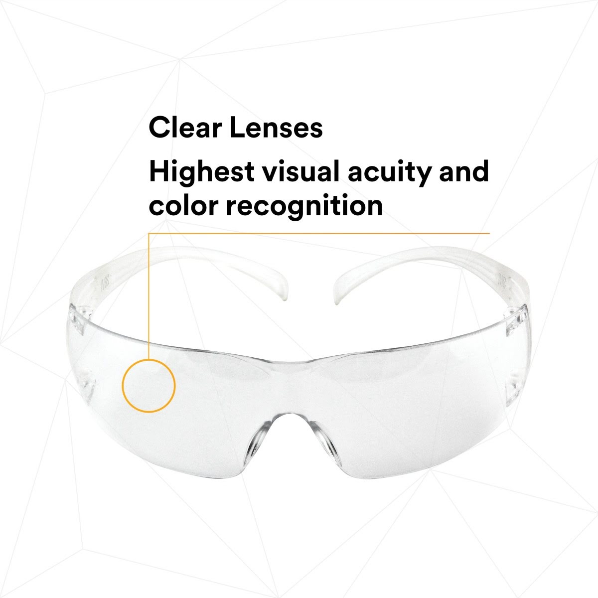 3M SF201AF SecureFit Safety Glasses, ANSI Z87, Anti Fog Plus Anti Scratch Clear Lens, Clear Frame, Flexible Temples (7100090435) (20 Pack) - 6
