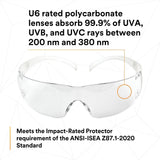 3M SF201AF SecureFit Safety Glasses, ANSI Z87, Anti Fog Plus Anti Scratch Clear Lens, Clear Frame, Flexible Temples (7100090435) (20 Pack) - 7