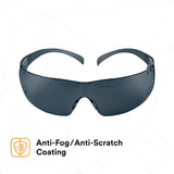 3M SF202AFP SecureFit Safety Glasses, Anti-Fog Plus Anti-Scratch, Gray Lens, Gray Frame (7100090616) (400 Pack) - 6