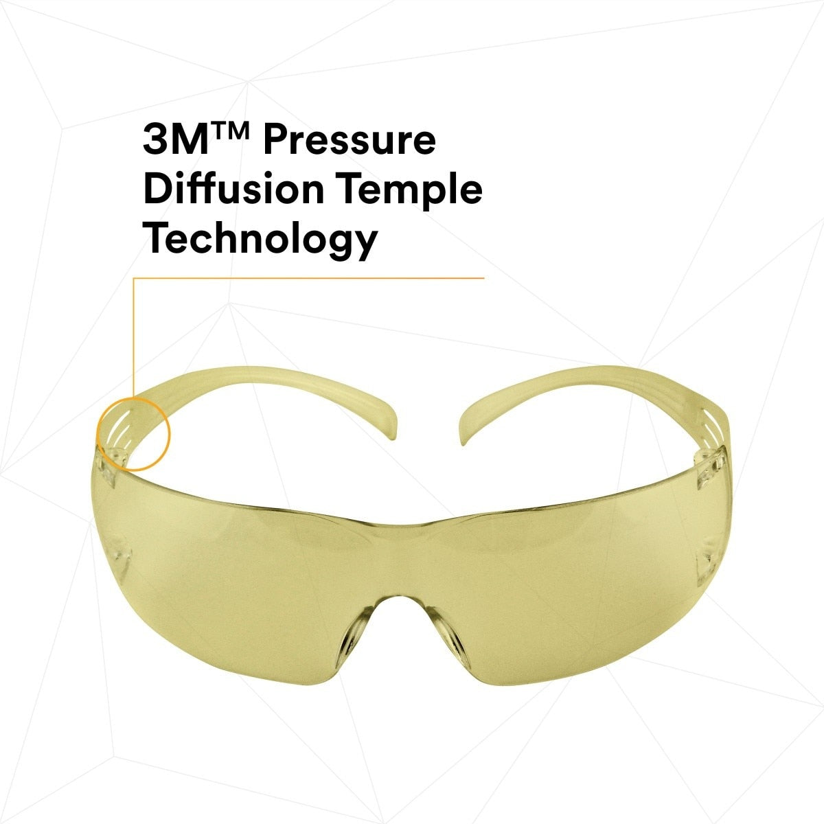 3M SF203AFP SecureFit Safety Glasses, Anti-Fog Plus Anti-Scratch, Amber Lens, Amber Frame, Flexible Temples (7100090617) (20 Pack) - 4