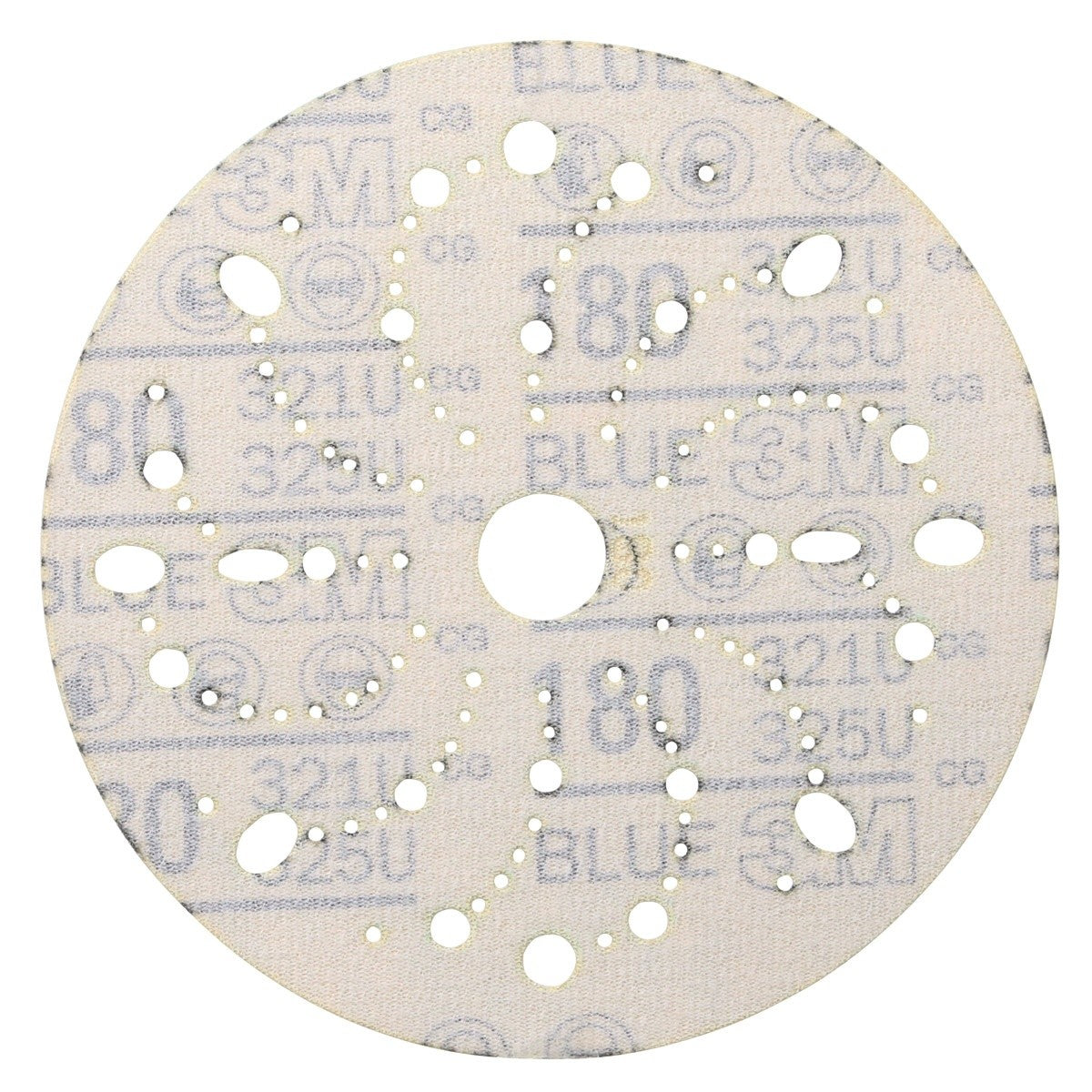 3M 321U 36176 Hookit Blue Abrasive Disc, Multi-Hole, 6 in, 180 Grade (7100091094) (200 Pack) - 6