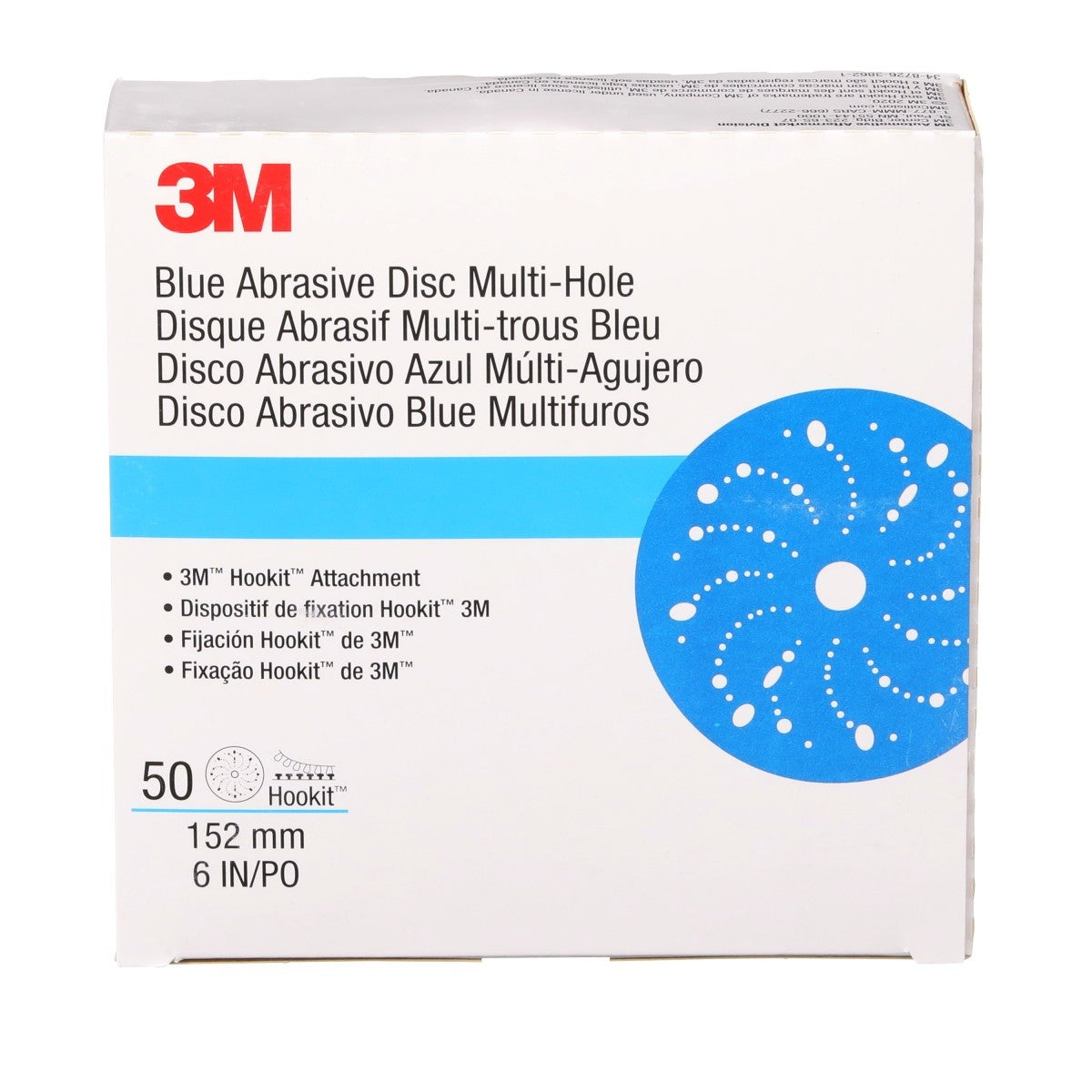 3M 321U 36176 Hookit Blue Abrasive Disc, Multi-Hole, 6 in, 180 Grade (7100091094) (200 Pack) - 8