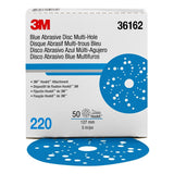 3M 321U 36162 Hookit Blue Abrasive Disc, Multi-Hole, 5 in, 220 Grade (7100091236) (200 Pack) - 8