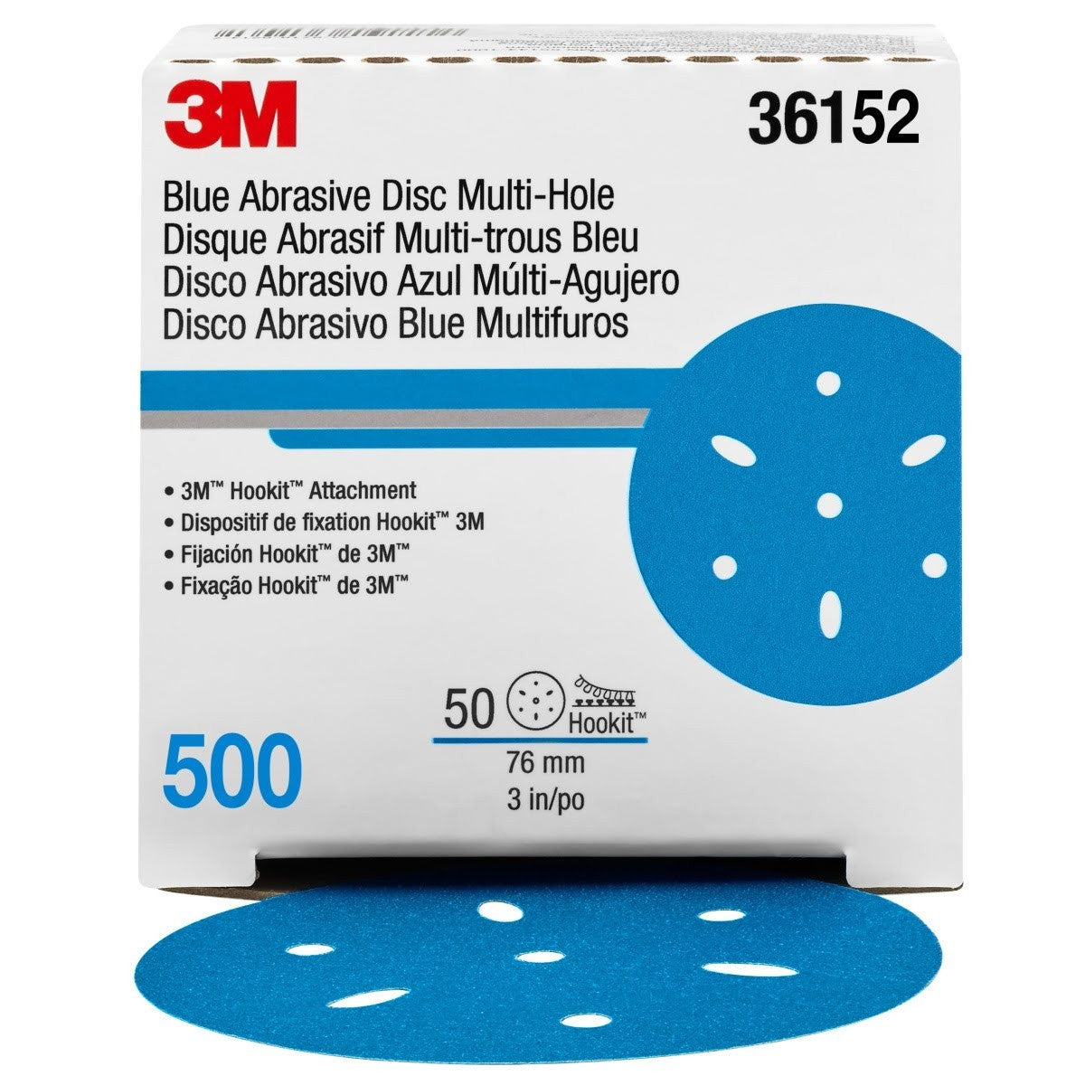 3M 321U 36168 Hookit Blue Abrasive Disc, Multi-hole, 600 Grit, 5 in (7100091241) (200 Pack) - 2