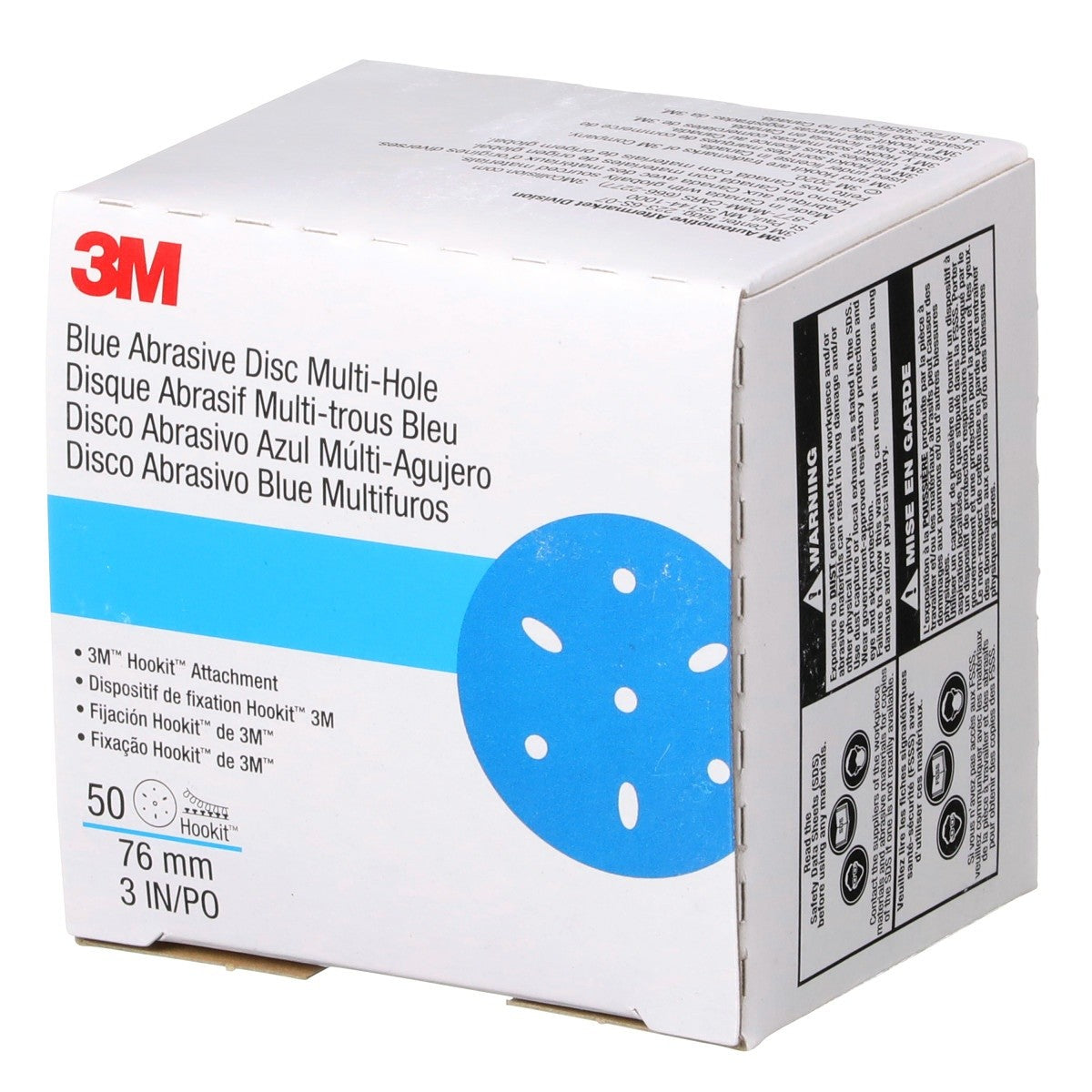 3M 321U 36142 Hookit Blue Abrasive Disc, Multi-hole, 3 in, 80 Grit (7100091341) (200 Pack) - 5