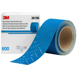 3M 321U Hookit Blue Abrasive Sheet Roll, Multi-Hole, 600 Grit, Blue, 2.75 in x 13 yd (36198) (7100091348) (4 Pack) - 2