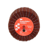 3M Scotch-Brite Combi-S Wheel, X-Weight, Aluminum Oxide, P120, Maroon, 3 in x 1-3/4 in, 1/4 in Shank, 8000 rpm (7100093994) (10 Pack)