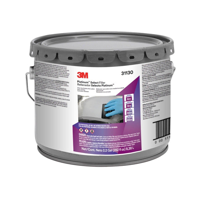 3M 31130 Platinum Select Premium Body Filler Paste, Lavender, 3 gal Pail for Dent Fill (7100096047)