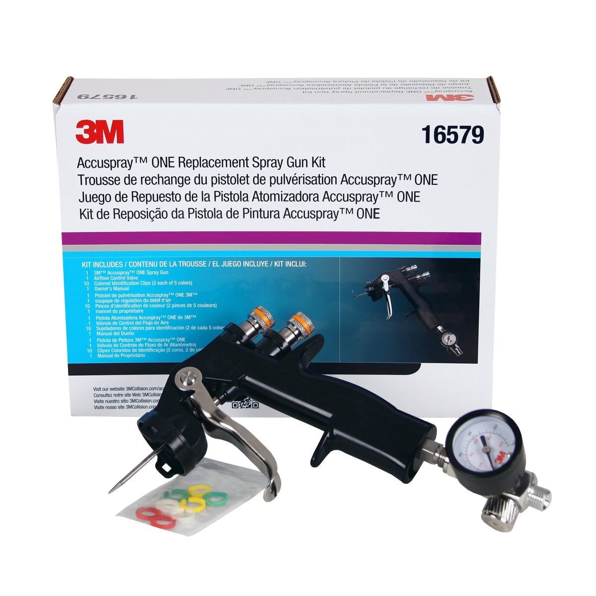 3M Accuspray ONE Replacement Spray Gun Kit, 16579 (7100096183) (4 Pack) - 2
