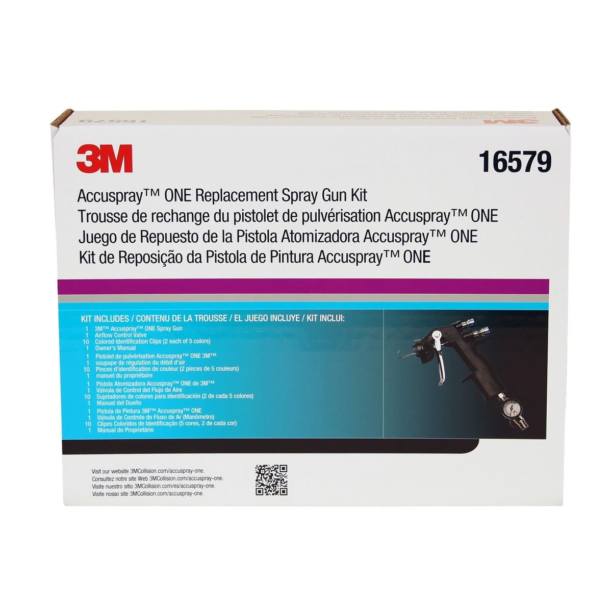 3M Accuspray ONE Replacement Spray Gun Kit, 16579 (7100096183) (4 Pack) - 3