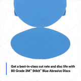 3M 321U 36202 Stikit Blue Abrasive Disc Roll, No Hole, 6 in, 80 Grit (7100098232) (250 Pack) - 9
