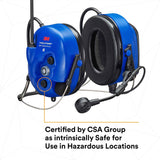 3M MT73H7B4D10NA-50 PELTOR WS LiteCom PRO III Headset, Intrinsically Safe, Neckband, Professional Grade Durability, Wireless Two-Way Communication Radio, Bluetooth, Boom Microphone, Royal Blue, MT73H7B4D10N-50 (7100099584) - 4