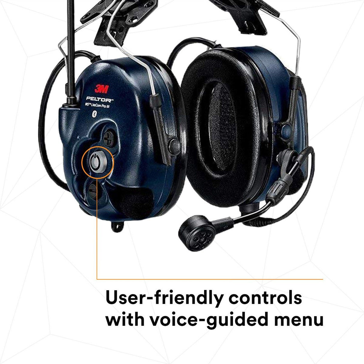 3M MT73H7P3E4D10NA PELTOR WS LiteCom PRO III Headset, Hard Hat Attached, Professional Grade Durability, Wireless Two-Way Communication Radio, Bluetooth, Boom Microphone, Navy Blue, MT73H7P3E4D10 (7100099586) - 6