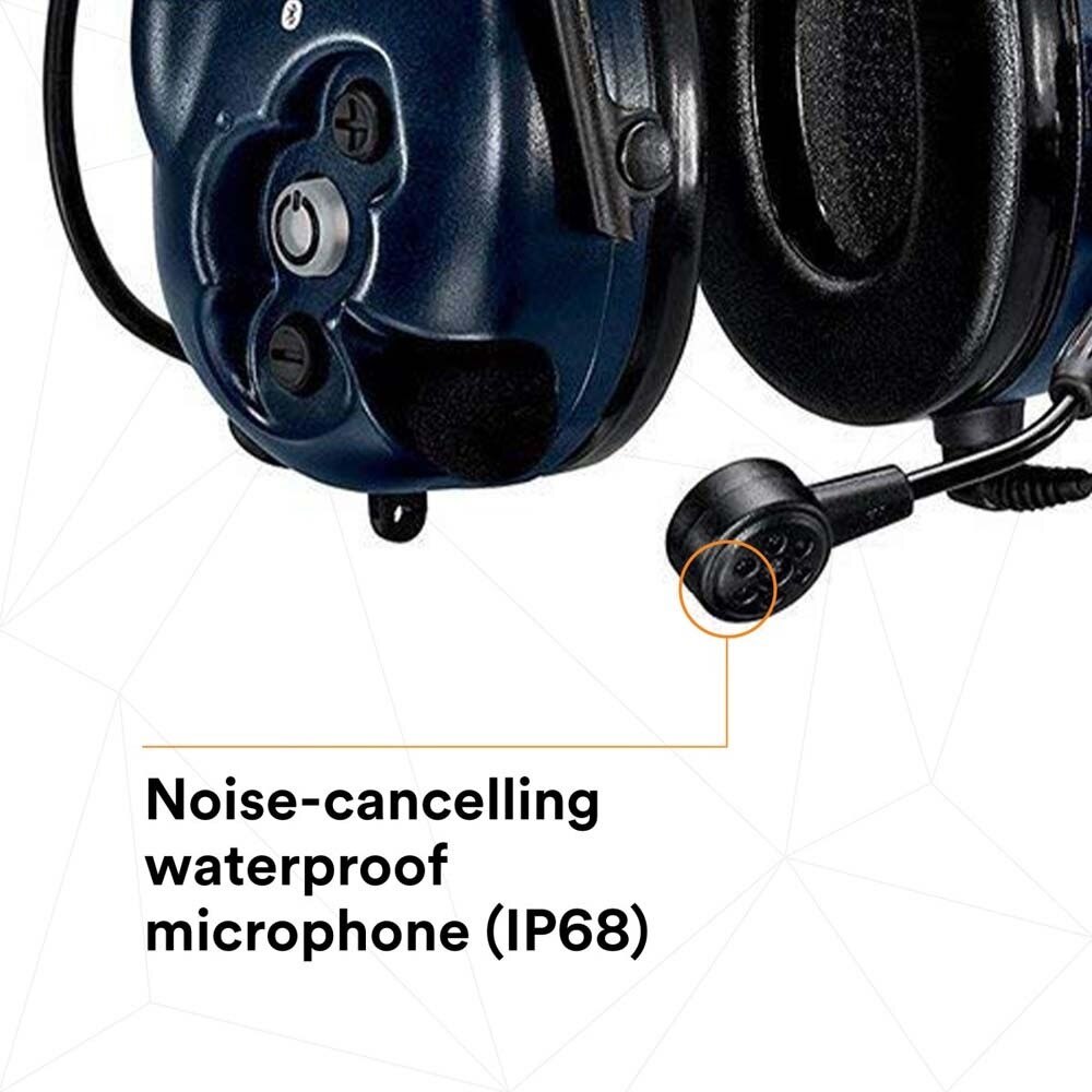 3M 7100099586 PELTOR WS LiteCom PRO III Headset, Hard Hat Attached, Professional Grade Durability, Wireless Two-Way Communication Radio, Bluetooth, Boom Microphone, Navy Blue, MT73H7P3E4D10 - 6