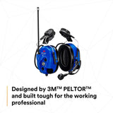 3M 7100099785 PELTOR WS LiteCom PRO III Headset, Intrinsically Safe, Hard Hat Attached, Professional Grade Durability, Wireless Two-Way Communication Radio, Bluetooth, Boom Microphone, Blue, MT73H7P3E4D10NA-50 - 4