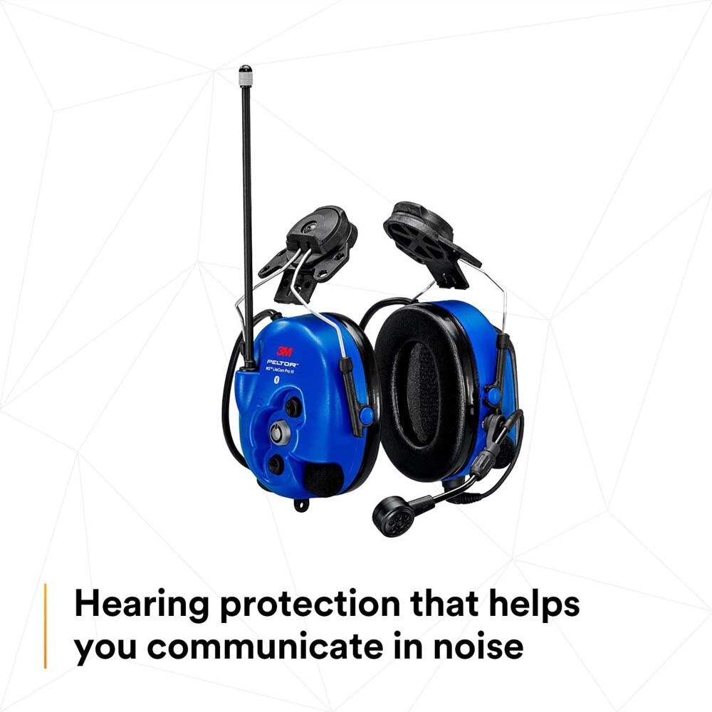3M 7100099785 PELTOR WS LiteCom PRO III Headset, Intrinsically Safe, Hard Hat Attached, Professional Grade Durability, Wireless Two-Way Communication Radio, Bluetooth, Boom Microphone, Blue, MT73H7P3E4D10NA-50 - 5