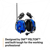 3M MT73H7P3E4D10NA-50 PELTOR WS LiteCom PRO III Headset, Intrinsically Safe, Hard Hat Attached, Professional Grade Durability, Wireless Two-Way Communication Radio, Bluetooth, Boom Microphone, Blue, (7100099785) - 8
