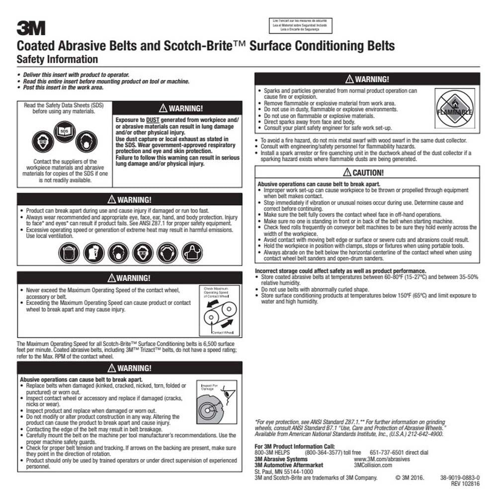 3M 7100103026 Scotch-Brite Surface Conditioning Belt, Aluminum Oxide, 13 in. x 3/8 in., Medium Grit, Maroon (20 Pack) - 6
