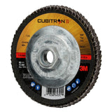 3M 969F Cubitron II Flap Disc, 40+, T29 Quick Change, Precision Shaped Ceramic, Maroon, 4-1/2 in x 5/8-11 (7100104605) (10 Pack) - 3