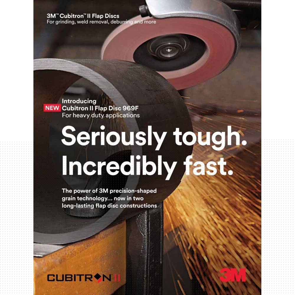 3M 969F Cubitron II Flap Disc , 40+ Grit, T29, 4 in x 3/8-24 Thread, Polyester Backing for Heavy Grinding and Weld Removal (7100104616) (10 Pack) - 7