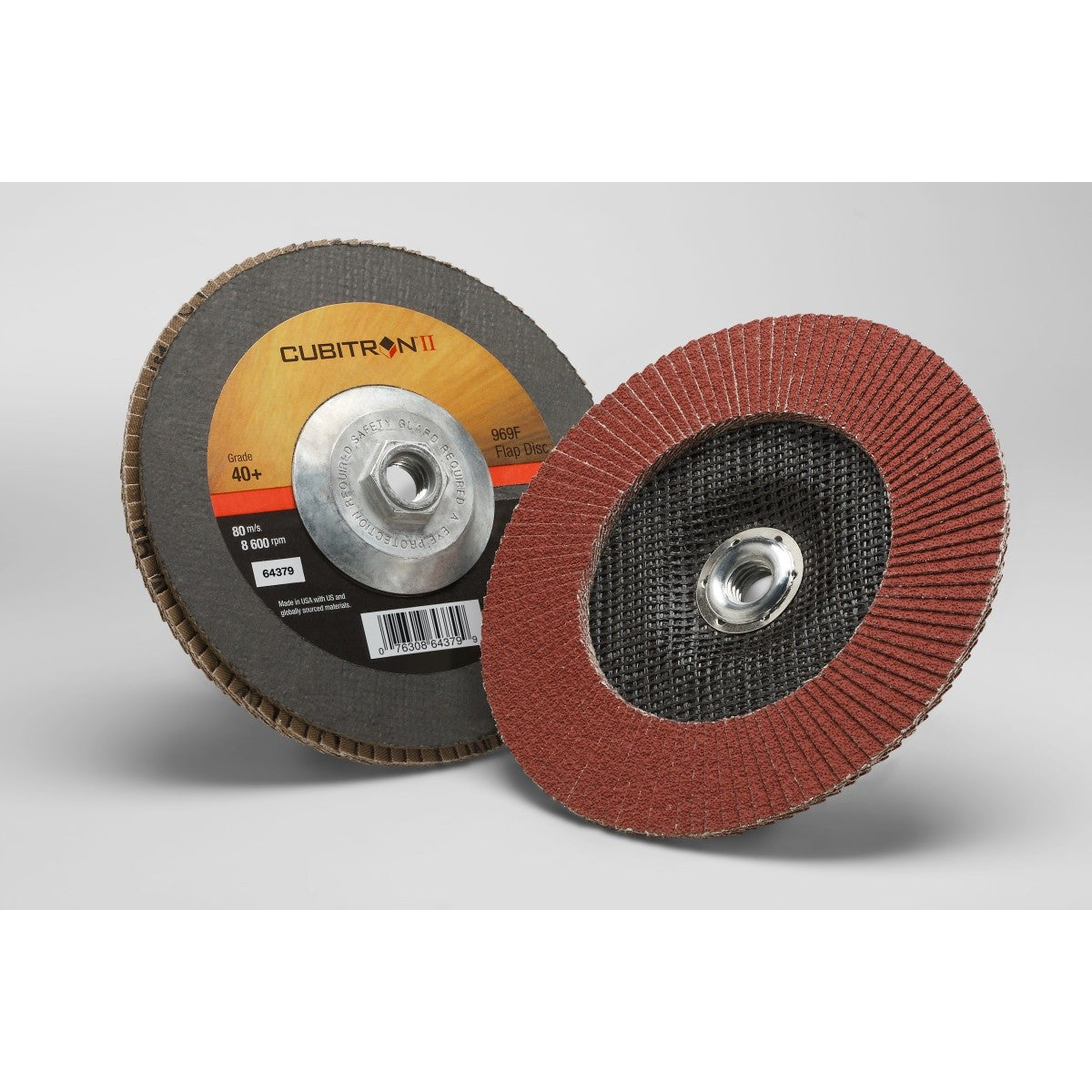 3M 969F Cubitron II Flap Disc T27 Quick Change Precision Shaped Ceramic 40+ Maroon 7 in x 5/8 in-11 Polyester Backing (7100104915) (5 Pack) - 2