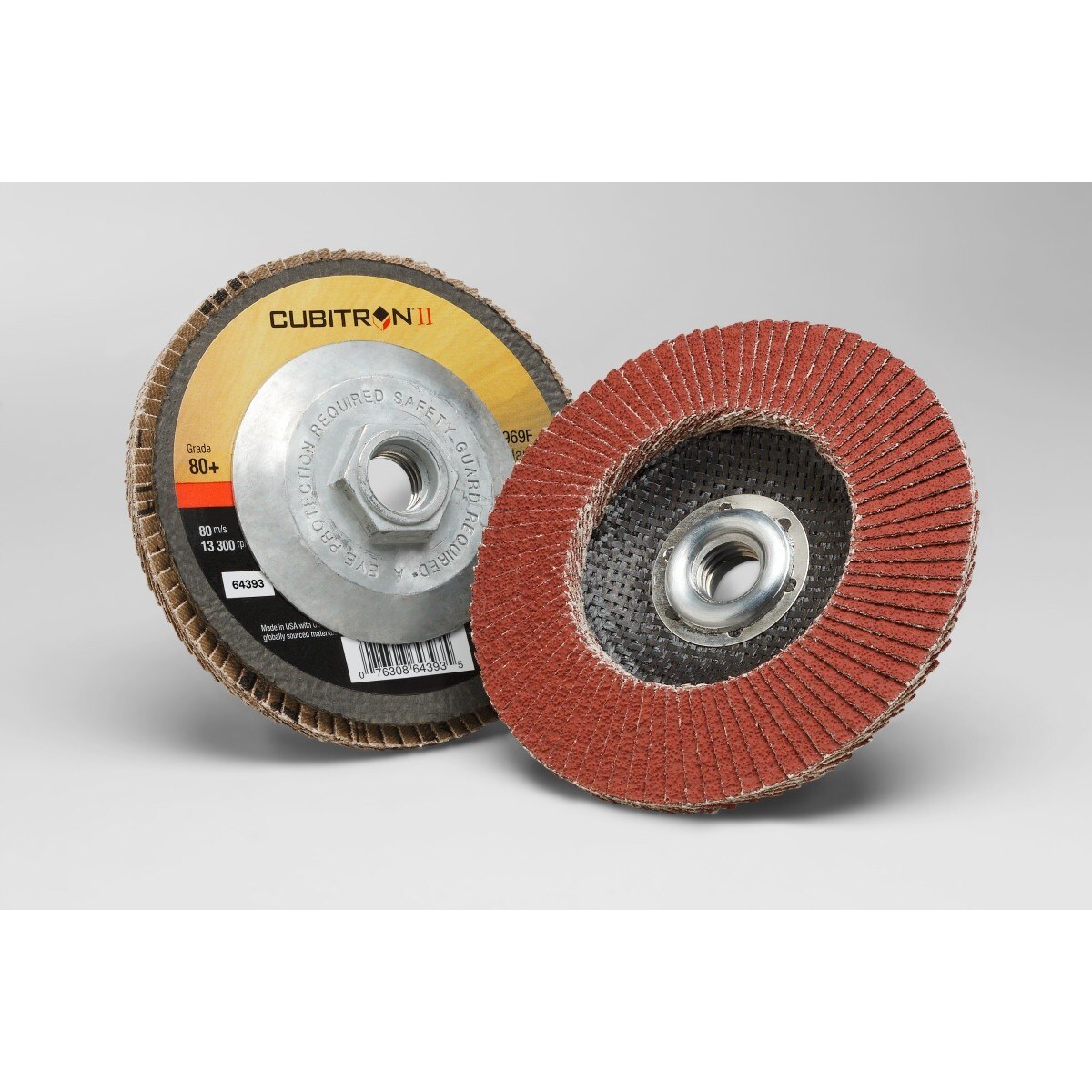 3M 969F Cubitron II Cubitron II Flap Disc, 80+, T29, Precision Shaped Ceramic, Threaded 3/8-24, Maroon, 4 in (7100104917) (10 Pack) - 2