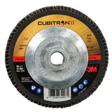 3M 969F Cubitron II Flap Disc, 40+, T27 Quick Change, Precision Shaped Ceramic, Maroon, 4-1/2 in x 5/8 in-11 (64403) (7100104919) (10 Pack)