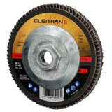 3M 969F Cubitron II Flap Disc, 40+, T27 Quick Change, Precision Shaped Ceramic, Maroon, 4-1/2 in x 5/8 in-11 (64403) (7100104919) (10 Pack) - 3