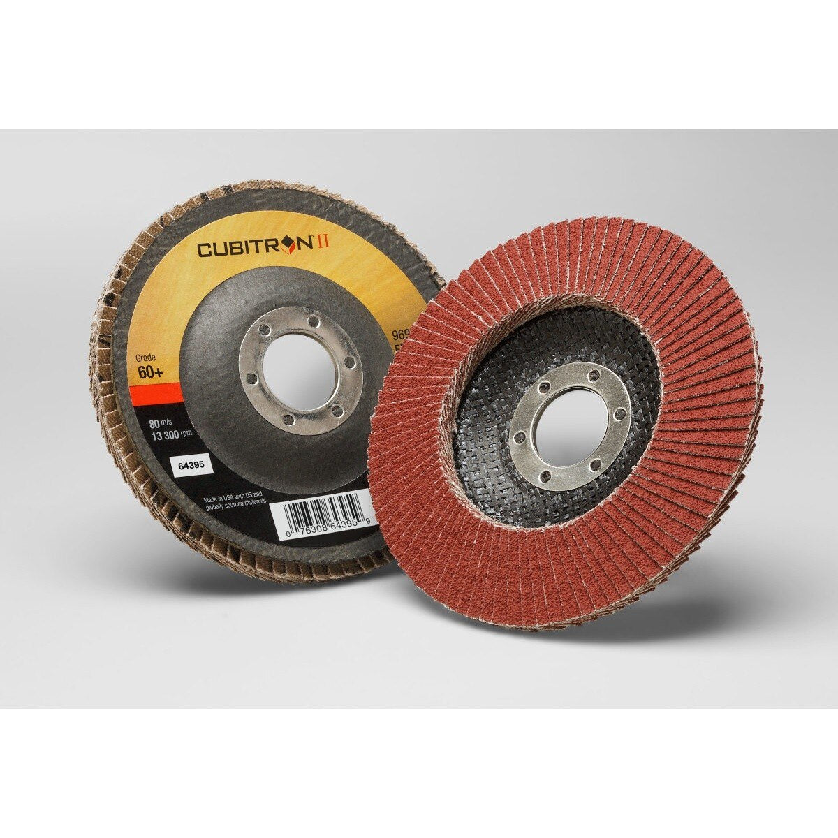 3M 969F Cubitron II Flap Disc, 60+, T29, 4-1/2 in x 7/8 in, Polyester Backing, Maroon (7100104921) (10 Pack) - 2