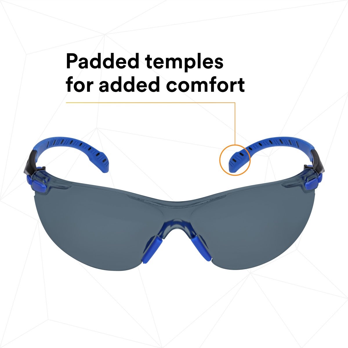 3M S1102SGAF-KT Solus 1000-Series Safety Glasses Kit with Foam Gasket and Elastic Strap, Gray Anti-Fog Lens, Blue Black Frame (7100105846) (20 Pack) - 5