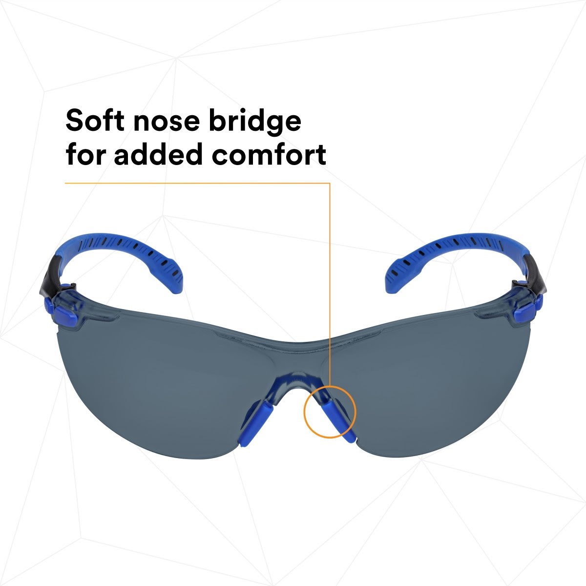 3M S1102SGAF-KT Solus 1000-Series Safety Glasses Kit with Foam Gasket and Elastic Strap, Gray Anti-Fog Lens, Blue Black Frame (7100105846) (20 Pack) - 6